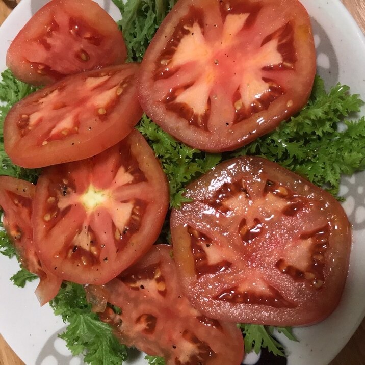 わさび菜とトマトのサラダ